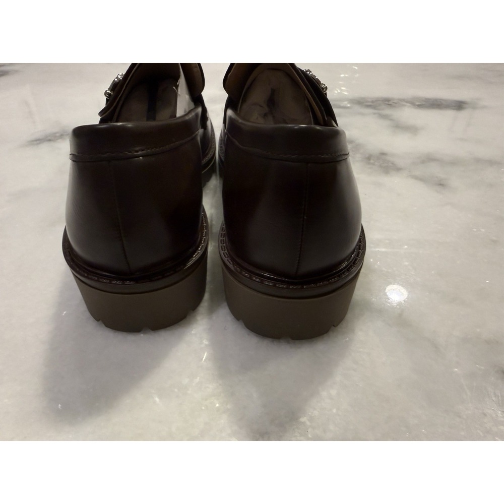 Journee Collection Bit Loafers Womens 7.5 Brown Silver Horsebit Lug Sole Shoes - Picture 3 of 7
